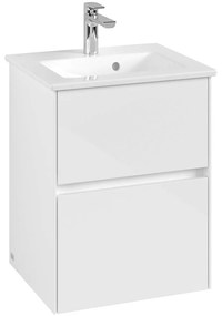 VILLEROY &amp; BOCH Collaro závesná skrinka pod umývadielko, 2 zásuvky, 472 x 404 x 610 mm, Glossy White, C14100DH