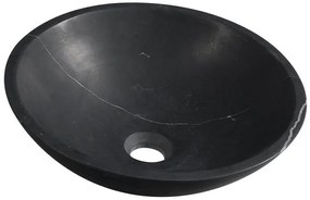 Sapho Sapho, BLOK kamenné umývadlo priemer 40cm, čierny Marquin, matný, 2401-35