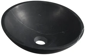 Sapho Sapho, BLOK kamenné umývadlo priemer 40cm, čierny Marquin, matný, 2401-35