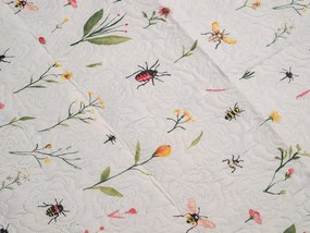 Prehoz na posteľ INSECTA, krémový Rozmer: 200 x 240 cm
