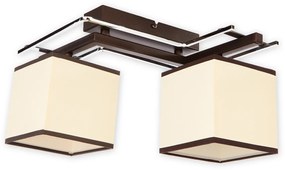LOREO ZENICO RW moderné stropné osvetlenie, 2xE27, 60W, hnedá, štvorcová