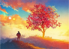 Obraz stromu na kopci (70x50 cm)