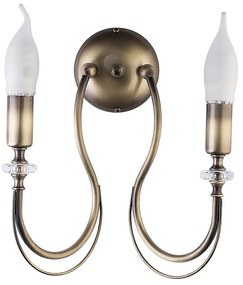 Jupiter 1636 - Nástenné svietidlo MELANI 2xE14/40W/230V mosadz patina