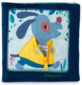 Lilliputiens - textilná knižka - Učíme sa obliekať - psík Jules