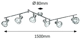 Rabalux 5553 - Bodové svietidlo HOLLY 6xE14/40W/230V zlatá