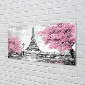 Obraz plexi Paris jarný strom 100x50 cm