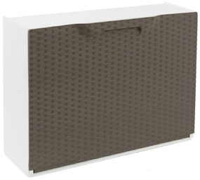 ARTPLAST Plastový botník RATTAN taupe / biely 51x17,3x40 cm