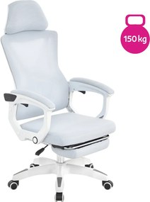 Kancelárske kreslo, svetlosivá/biela, nosnosť 150 kg, MALVIN