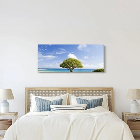 Obraz pláže so stromom (120x50 cm)