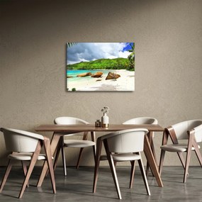 Obraz - Seychely, pláž Takamaka (70x50 cm)