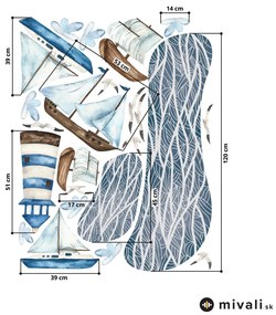 Samolepky na stenu - Plachetnica na mori