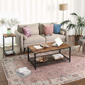 VASAGLE Stolík k posteli industriálny hnedý 48 x 65 x 35 cm