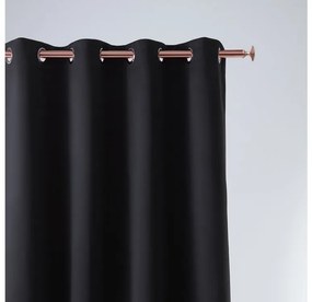 Elegantný čierny záves so zavesením na kruhy 140 x 260 cm