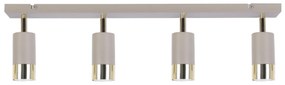 Bodové svietidlo Hugo, 4x béžové/zlaté kovové tienidlo, (možnosť polohovania)