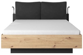 MANŽELSKÁ POSTEĽ BRICE 180X200 DUB ARTISAN + ČIERNA