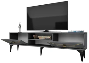 TV stolík/skrinka Velono (antracit + zlatá) . Vlastná spoľahlivá doprava až k Vám domov. 1095241