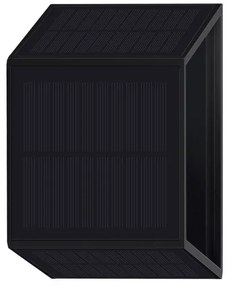 LED Solárne nástenné svietidlo WINGS LED/2W/1300 mAh 3,7V 6000K IP54 čierna