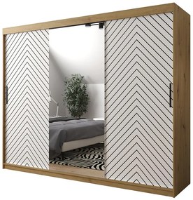 Skriňa Jodełka 2 250 dub Artisan/biely/čierna