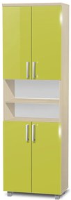 Vysoká kúpeľňová skrinka K15 farba korpusu: Agát, farba dvierok: Bielá lesk