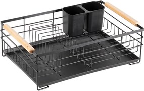 VILDE Odkvapkávač na riad čierny VILDE, 43 x 28,5 x 14,5 cm