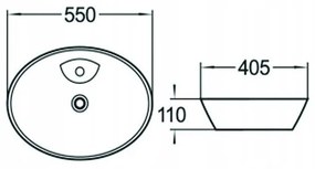 Mexen AIDA UMÝVADLO, 55x40 CM, BIELA, 21205500