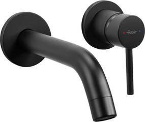 Rea Owen, umývadlová batéria pod omietku + BOX montážny systém, čierna matná, REA-B5332