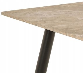 Jídelní stůl Wicklow 140 cm hnědý mramor/černý