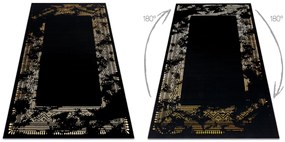 Koberec, Behúň GLOSS 408C 86 vzor rámu, glamour, art deco čierno / zlatý
