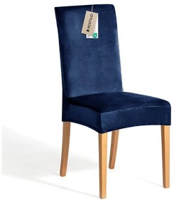 Modré napínacie poťahy v súprave 4 ks na stoličku 48 cm Sento – Restilo