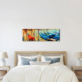 Obraz - Prístav v Benátkach (s hodinami) (90x30 cm)