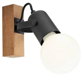 Redo 01-2415 - Nástenné svietidlo TAFFI 1xE27/42W/230V čierna/buk