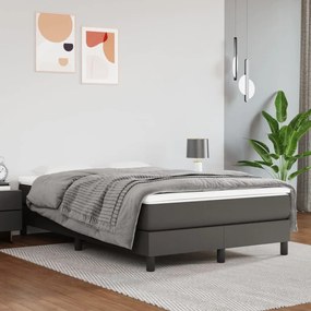 Boxspring posteľ s matracom sivá 120x200 cm umelá koža 3144253