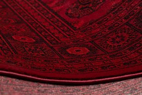Koberec ORIENT 6889 so strapcami, rám / orientálny, bordový / čierny