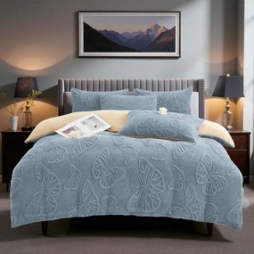 Jemné mikroplyš obliečky Homa EXCLUSIVE BLUEGREY 7-dielna sada 140x200 cm