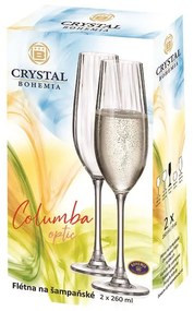 BOHEMIA COLUMBA OPTIC POHÁR NA ŠAMPANSKÉ 260ML SADA 2KS