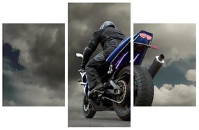 Obraz motorkára na motorke (90x60 cm)