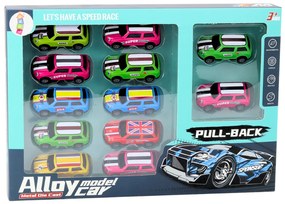 LEAN TOYS Sada farebných áut – 12 kusov
