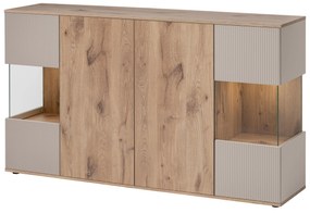 Vitrína Catalis SB (dub vikingský + kašmír)  (s osvetlením). Akcia -20%. Vlastná spoľahlivá doprava až k Vám domov. 1119991