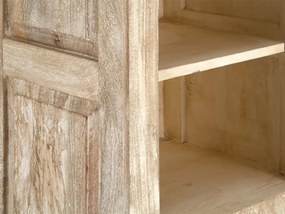 furniture-nabytek.cz - Masívna kúpeľňová skrinka z mangového dreva, lakovaná, prírodná – 50×40×185 cm