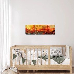 Obraz - Golden Gate, San Francisco, Kalifornia (s hodinami) (90x30 cm)