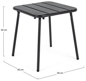 Záhradný stolík lynmar 40 x 40 cm čierny MUZZA