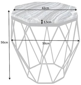 Konferenčný stolík Diamond 50cm mramor čierna šedá