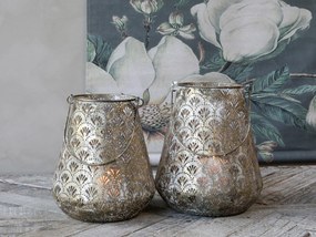 Champagne antik kovový lampáš Vireon - Ø23 *28 cm