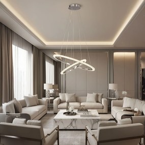 Toolight Toolight, LED závesné osvetlenie 60cm, 38W, 3500lm + diaľkové ovládanie, LHJ045-CP2, brúsená oceľ, OSW-50050