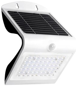 Exteriérové solárne nástenné LED svietidlo Butterfly, 1x LED 3,2w, biela, pohybový senzor