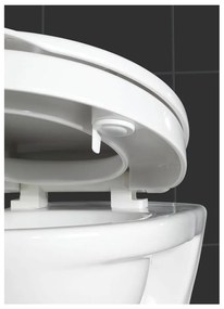 Mierne zvýšené WC sedadlo s jednoduchým zatváraním pre seniorov Wenko Secura, 43,5 × 37 cm