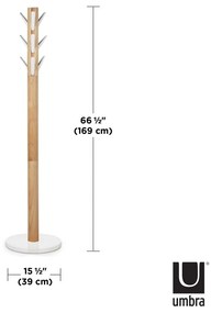 Biely prírodný vešiak z kaučukového dreva Flapper - Umbra