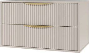 Závěsná skříňka pod umyvadlo Avila s deskou 80 cm kašmír/zlatá