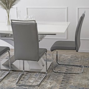 Jídelní židle Loca ekokůže šedá/stříbrná