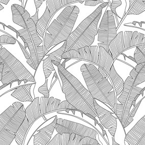 DEKORNIK Classic Big Palm Leaves B&W - Tapeta